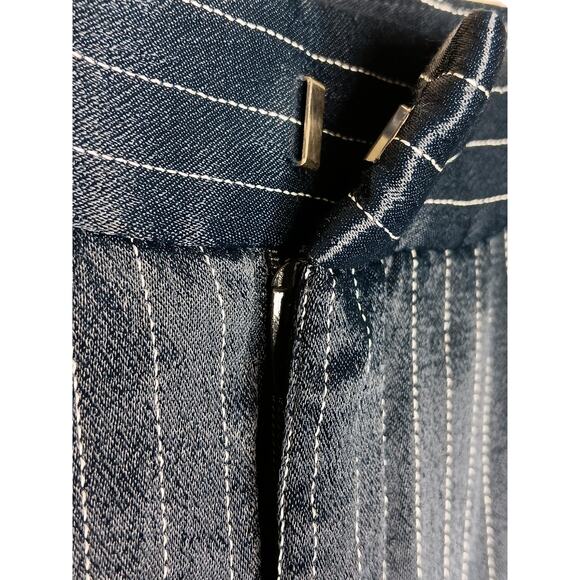 Banana Republic Navy Pinstripe Pants Avery Fit Size 2 Slim Straight Career - Picture 9 of 16